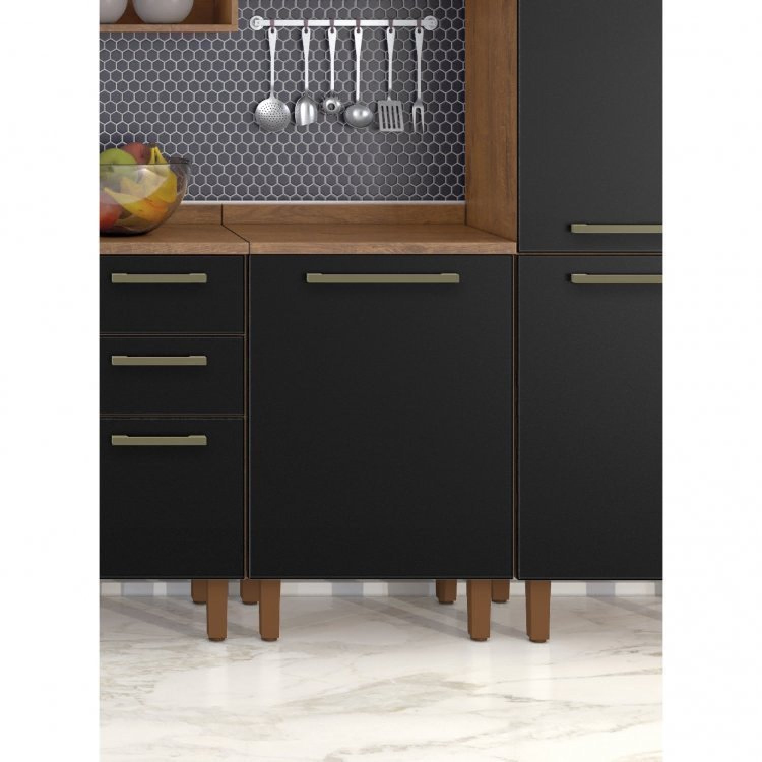 Cozinha Completa 5 Peças 8 Portas 3 Gavetas 2 Nichos Color Plus