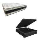 Ver imagem 1 de Cama Base Box Baú Casal Super Confort Suede Preto + Colchão Casal Super Confort D33 28x138x188