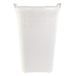 Cesto Rattan Tampa Basculada Grande Luxo Branco - 1