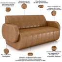 Ver imagem 4 de Sofá 2 Lugares Sala Living Orgânico 168cm Fávara K01 Couríssimo Whisky - Lyam Decor