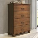 Ver imagem 2 de Cômoda Quarto 79cm 4 Gavetas Madeira Maciça Lone Castanho F07 - Mpozenato