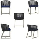 Ver imagem 5 de Mesa com 4 Cadeiras de Jantar Roma 100cm e Noronha em Aluminío Fendi Corda Nautica Estofado 10 Trama