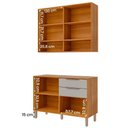 Ver imagem 3 de Armário Aéreo com Balcão Divina 120cm com 4 Portas 2 Gavetas Cinamomo/off White