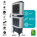 Ver imagem 2 de Climatizador Duplo Industrial de Ar Umidificador 80 Litros Portátil Ultraar