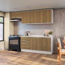 Ver imagem 1 de Armário de Cozinha Completa 100% Mdf 260cm Branco/nogueira Celeste Kappesberg