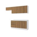 Ver imagem 2 de Armário de Cozinha Completa 100% Mdf 260cm Branco/nogueira Celeste Kappesberg