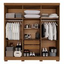 Ver imagem 3 de Guarda-roupa Casal Pinheiro 6 Portas 2 Gavetas Cinamomo/off White - Pnr Móveis