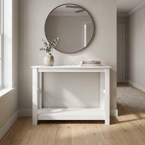 Aparador de Sala Colonial 110cm com 1 Prateleira Branco