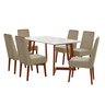 Conjunto Sala De Jantar Madeira Maciça Com Vidro 6 Cadeiras Califórnia  - 2