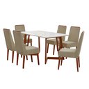 Ver imagem 2 de Conjunto Sala De Jantar Madeira Maciça Com Vidro 6 Cadeiras Califórnia