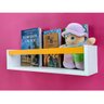 Kit 2 Prateleiras de Livros Criança Nicho de Parede Livreiro Colorido 55cm:AMARELO - 2
