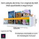 Ver imagem 3 de Kit 2 Prateleiras de Livros Criança Nicho de Parede Livreiro Colorido 55cm:AMARELO