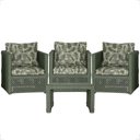 Ver imagem 1 de Mesa e 3 Poltronas Madri Corda Náutica Estofado 5 Trama Verde
