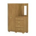 Ver imagem 2 de Cômoda Roupeiro Allure 4 Gavetas 1 Espelho 2 Portas com Prateleiras Nature G98 - Gran Belo