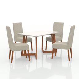 Conjunto Sala De Jantar Mesa Madeira Maciça 4 Cadeiras Califórnia  - 2