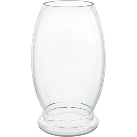 Vaso Decorativo de Vidro Transparente 40x25x25cm Enfeite Sala Mesa Estante