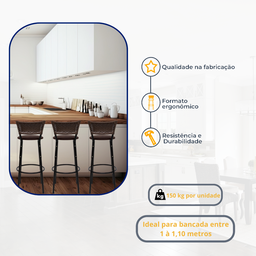 Kit 3 Banquetas para Cozinha Banco Alto Junco Argila Balcão Ilha Bancada Bares Piscina Área Gourmet - 3