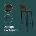 Ver imagem 4 de Kit 3 Banquetas para Cozinha Banco Alto Junco Argila Balcão Ilha Bancada Bares Piscina Área Gourmet