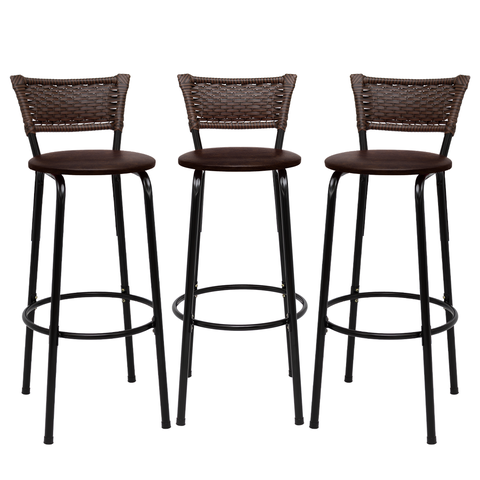 Kit 3 Banquetas para Cozinha Banco Alto Junco Argila Balcão Ilha Bancada Bares Piscina Área Gourmet