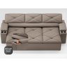 Sofá com Porta Copos Retrátil e Reclinável Pop 2,05m Velosuede Capuccino - Netsofas - 5