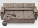 Ver imagem 5 de Sofá com Porta Copos Retrátil e Reclinável Pop 2,05m Velosuede Capuccino - Netsofas
