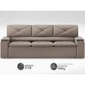 Sofá com Porta Copos Retrátil e Reclinável Pop 2,05m Velosuede Capuccino - Netsofas - 4
