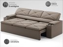 Ver imagem 3 de Sofá com Porta Copos Retrátil e Reclinável Pop 2,05m Velosuede Capuccino - Netsofas