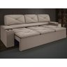 Sofá com Porta Copos Retrátil e Reclinável Pop 2,05m Velosuede Capuccino - Netsofas - 1