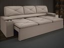 Ver imagem 1 de Sofá com Porta Copos Retrátil e Reclinável Pop 2,05m Velosuede Capuccino - Netsofas