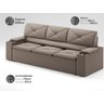 Sofá com Porta Copos Retrátil e Reclinável Pop 2,05m Velosuede Capuccino - Netsofas - 2