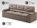 Ver imagem 2 de Sofá com Porta Copos Retrátil e Reclinável Pop 2,05m Velosuede Capuccino - Netsofas