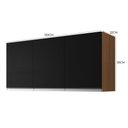 Ver imagem 4 de Armário Aéreo Andréia 120cm 3 Portas Amêndoa/preto - Ajl Móveis