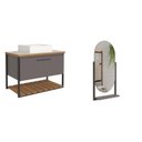 Ver imagem 2 de Gabinete para Banheiro com Cuba e Espelheira 80cm Palermo Espresso Móveis