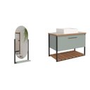 Ver imagem 2 de Gabinete para Banheiro com Cuba e Espelheira 80cm Palermo Espresso Móveis