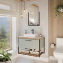 Ver imagem 1 de Gabinete para Banheiro com Cuba e Espelheira 80cm Palermo Espresso Móveis