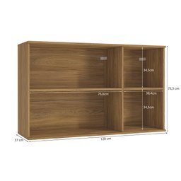Armário Aéreo Celeste Kappesberg 100% Mdf 3 Portas Nogueira/verde 120cm - 4