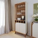 Ver imagem 3 de Cristaleira Estilo Nobre 4 Portas 2 Prateleiras MDP 70cm Off White Matte Colibri Móveis