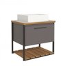 Gabinete para Banheiro com Cuba e Espelheira 60cm Palermo Espresso Móveis - 3