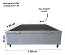 Ver imagem 2 de Base Box com Baú Casal Linho Cinza 1,38 X 1,88 Reforçada