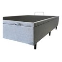 Ver imagem 4 de Base Box com Baú Casal Linho Cinza 1,38 X 1,88 Reforçada