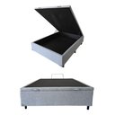 Ver imagem 3 de Base Box com Baú Casal Linho Cinza 1,38 X 1,88 Reforçada