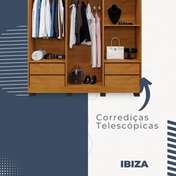 Guarda Roupa Ibiza 6 Portas 4 Gavetas em Mdp Benetil Móveis - 5