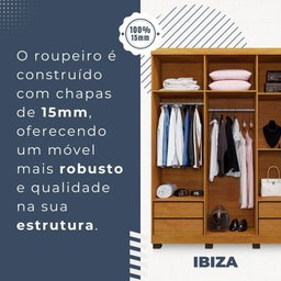 Guarda Roupa Ibiza 6 Portas 4 Gavetas em Mdp Benetil Móveis - 6