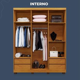 Guarda Roupa Ibiza 6 Portas 4 Gavetas em Mdp Benetil Móveis - 3