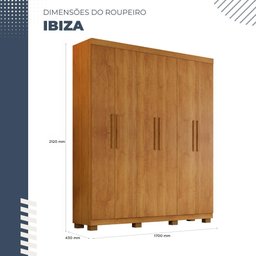 Guarda Roupa Ibiza 6 Portas 4 Gavetas em Mdp Benetil Móveis - 8