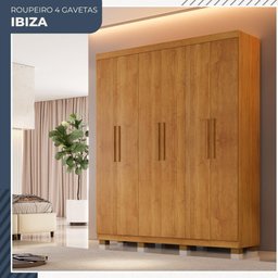 Guarda Roupa Ibiza 6 Portas 4 Gavetas em Mdp Benetil Móveis - 1