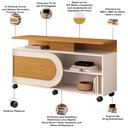 Ver imagem 3 de Rack para Sala de Estar TV 55 pol com Rodízios Batel B01 Cinamomo Off White - Lyam Decor