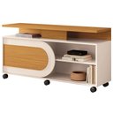 Ver imagem 1 de Rack para Sala de Estar TV 55 pol com Rodízios Batel B01 Cinamomo Off White - Lyam Decor