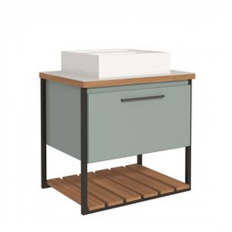 Gabinete para Banheiro com Cuba e Espelheira 60cm Palermo Espresso Móveis - 3