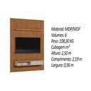 Ver imagem 3 de Rack Bancada C/ Painel P/ Tv até 85 Pol Modular 2.2 Ripado 1 Porta 1 Prat. 219x250cm Nature/off